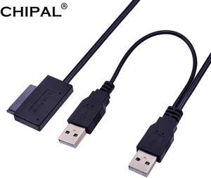 USB 2.0 to 6 7 13Pin Slimline Slim SATA Cable with External USB2.0 Power Supply for Notebook Laptop CD-ROM DVD-ROM ODD