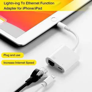 Lightn-ing To Ethernet Function Adapter For iPhone iPad iPod Touch Device Switch To Wired Network Fast Charging Converter