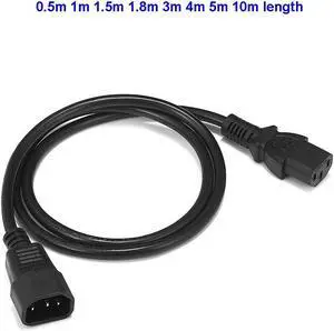 IEC C14 C13 Extension Cord  5m UPS Cable IEC 320 C13 C14 Power Extension Cable For PC Computer Monitor DMX DJ Stage Light