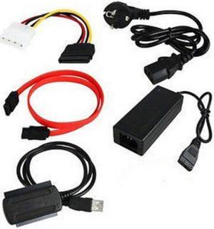 1 Sets USB 2.0 To IDE SATA S-ATA 2.5 "3.5" HD HDD Hard Drive Adapter Converter + Power Cable OTB US EU Plug Plug-and-play