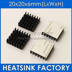 10pcs 20x20x6mm Heat Sink Heatsinks Cooler With Thermal Conductive Adhesive Transfer Tape