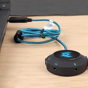4 Port Splitter External Audio Converter External Converter USB Sound Card HUB Stereo Mic Adapter for PC Laptop