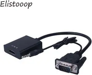 VGA TO MI Converter Male to Female VGA Cable Adapter With 3.5 mm Audio Output VGA to MI for PC laptop to TV Projector