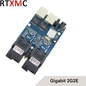 1pcs Fiber 2G2E Gigabit 1000M Ethernet fiber switch 2RJ45 UTP 2 SC 1.25g Gigabit Fiber Optical Media Converter 10/100/1000M