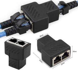 1 To 2 Ways LAN Ethernet Network Cable RJ45 Female Splitter Connector Adapter for Laptop Docking Stations Sata To Usb