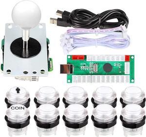 1 Player USB LED Encoder To PC Games 8 Way Joystick Controllers LED Arcade Buttons For Arcade DIY Kits Parts Mame Raspberry Pi G