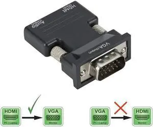 Female to VGA Male Converter with Audio Adapter Support 1080P Signal Output Convertor+Audio Cables  TO VGA Adapter
