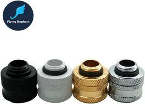 14mm Solid-tube Compression Fitting, For Acrylic, Copper, Stainless Steel Hard Pipe Silver / Black / Gold / White