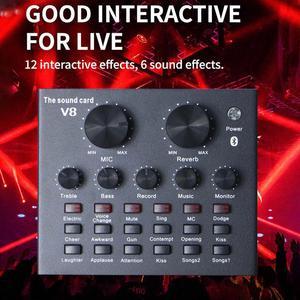 Hot KTV Live Broadcast Mini Audio Mixer Sound Card Console Mic Studio Recording for Mobile Phone Computer