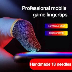 1 Pair Finger Cover Gaming Breathable Sweat Proof Game Controller Finger Sleeve PUBG COD Assist Artifact Gaming Gloves Anti-slip