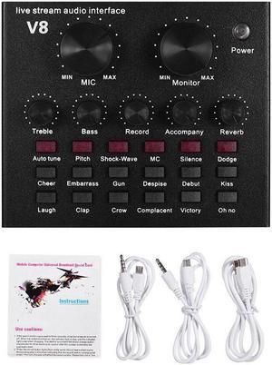 Sound Card Audio Set Interface External USB Live Microphone Sound Card  Function for PC Mobile Phone Sing