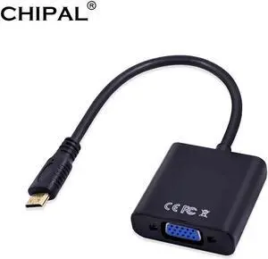 MINI HDMI Input to VGA Output HDMI Male Adapter to VGA Female Converter Cable for PC Desktop Notebook Tablet HDTV Monitor