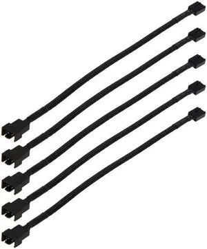 12in 5PCS 4 Pin PWM Connector Case Fan Extension Power Cable for Computer 4 PIN Power Cables Connectors Fan Splitter