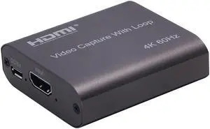 Loop out Audio Video Capture Device HDMI Capture Card 4K 1080P USB 3.0 Game Record Live Streaming Box for PS4 DVD Camera