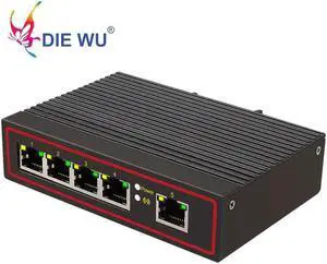 5 Port Industrial Ethernet Network Switch 10/100m Signal Strengthen DIN Rail Type