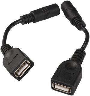 2pcs 5.5 x 2.1mm DC Female to USB AF DC Male Power Connector Cable for Laptop Adapter Charger Supply Adapter Tips Connector