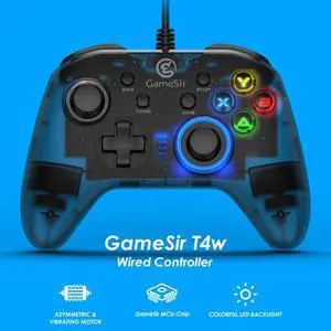 T4w USB Wired Game Controller for Windows 7/8/10 PC Gamepad with Vibration and Turbo Joystick for Steam Games