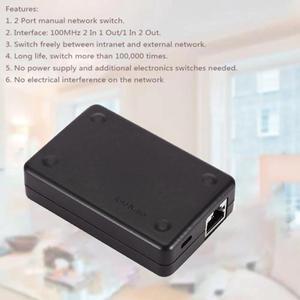 Network Switch 2 Port RJ45 Lan Network Switch Hub  Computer Ethernet Internet Converter Adapter