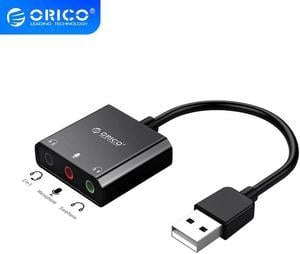 Sound Card External USB Interface 3.5mm Stereo Microphone Audio Volume Adjustment Free Drive Adapter for Laptop PS4 Headse