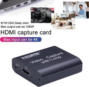 4K Graphics Capture Card HDMI to USB/HDMI Video Recorder Box for Live Streaming Video HDMI Capture Card Digital Converter