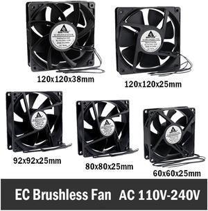 EC Brushless Cooling Fan AC 110V 120V 220V 240V Ball Bearing Axial Fan 60MM 80MM 90MM 120MM