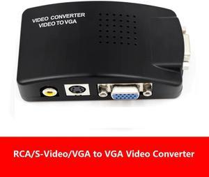 to PC Composite RCA/S-Video to VGA Video Converter Box HD Video and Audio  Adapter Converter Wide Screen for DVD DVR VCR Moni