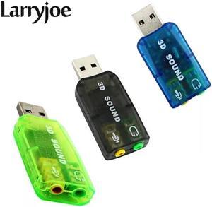100pcs/lot 3D Audio USB External USB Sound Card Adapter 5.1 Channel Sound Professional Microphone 3.5mm Interface De Audio