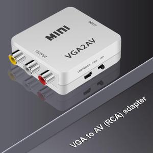 HD VGA2AV/CVBS Adapter VGA to AV RCA Audio Converter 3.5mm  for PC to TV HD Computer to TV VGA to AV Converter