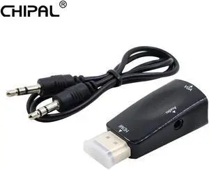 HD 1080P HDMI to VGA Converter Adapter with 3.5mm Audio Cable HDMI2VGA For PC Tablet Laptop Desktop to HDTV Monitor