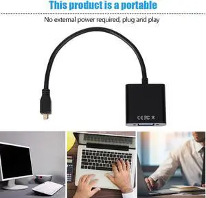 2018 New 1080P  to VGA Female Video Cable Converter Adapter for PC Laptop Black Digital Hot hot new