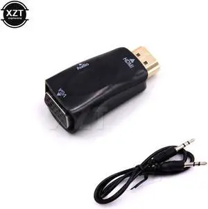 to VGA Adapter 1080P with 3.5MM 3.5 AUX Audio Cable  Converter Male to Female For PC Laptop Projector Computer TV box