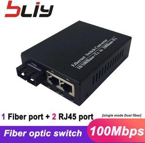 100M dual fiber 3 port Ethernet fiber optic switch with 2 rj45 switch port poe switch ethernet compatible with mikrotik gigabit