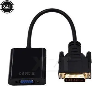 20CM Full HD 1080P DVI-D to VGA Adapter 24+1 25Pin Male to 15Pin Female Cable Converter for PC HDTV Monitor DVD TV Box Projector