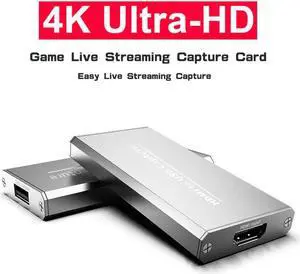 4K HDMI Video Capture Card HDMI to USB 2.0 Video Grabber Record Box 1080P HD Game Recorder Live Streaming for PC PS4 Xbox One