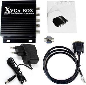 Box RGB RGBS RGBHV MDA CGA EGA to VGA Industrial Monitor Video Converter with US Plug Power Adapter Black NEW Digital