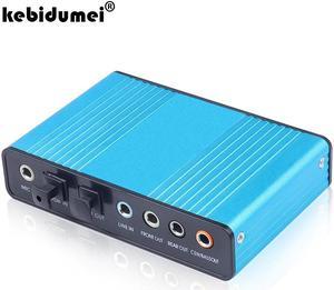 USB 2.0 Sound Card 6 Channel 5.1 Optical External Audio Card SPDIF Controller CM6206 Chipset for Laptop Desktop Tablet