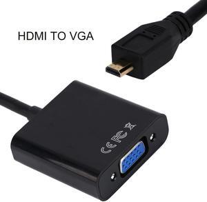2018 New 1080P Micro HDMI to VGA Female Video Cable Converter Adapter Black for PC Digital Hot Hot New Bundle 1 Polybag Laptop