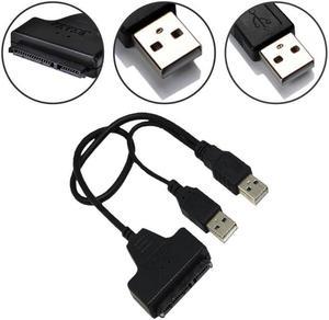 Black 50cm Copper Cord USB to SATA Cable SATA7+15 Pin to USB SATA2.0 Adapter Cable for SATA notebook hard drive