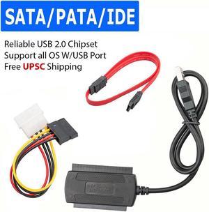 to USB 2.0 Adapter Converter Cable Connector for Hard Drive Disk 2.5" 3.5 Plug and Play High Speed Transmission