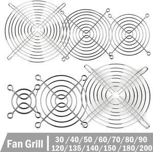 5 Pcs Cooling Case Fan Computer Fan Grill Metal Wire Finger Guard 30/40/50/60/70/80/90/120/135/140/150/170/200mm Metal fan Grill