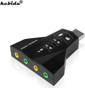 High Quality 2 in 1 3D External Dual USB Audio Sound Card Digital Dual Virtual 7.1 USB 2.0 Audio Adapter Double Sound Card