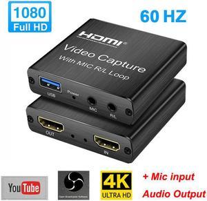 HD 1080P 4K HDMI Video  Card HDMI To USB 2.0 Video  Board Game  Live Streaming Broadcast Local Loop Out