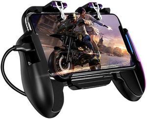 For PUBG Mobile Phone Joystick Controller Game Trigger Holder H5 Gamepad Joystick With Cooler Fan 6 Finger Operating Gamepad