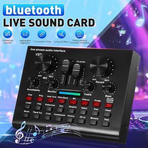 Bluetooth Audio USB Headset Microphone Webcast Live Sound Card 112 kinds of electric sound Broadcast for Phone Computer PC