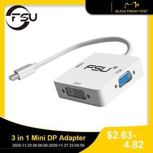 3 in 1 Mini DP DisplayPort to HDMI VGA DVI Adapter Mini DP Cable Converter for Mac Book Pro Air Monitor Mini DisplayPor