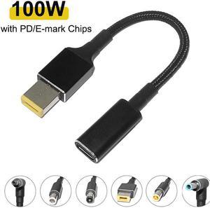 100W Universal Laptop Power Adapter Connector Fast Charging Cable Cord USB Type C Female to Notebook Charger Plug Jack Converter