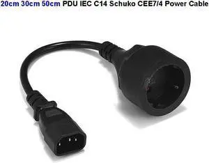 320 C14 to Euro Schuko Socket Power Cable PDU UPS Cable  C14 Schuko CEE7/4 Power Extension Cord 20cm 30cm 50cm Power Cord 320 C14 to Euro Schuko Socket Power Cable PDU UPS Cable  C14 Schuko CEE7/4 Power Extension Cord 20cm 30cm 50cm Power Cord