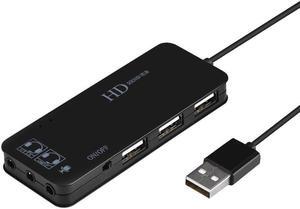 2020 NEW 7.1 Channel USB2.0 Hub External Sound Card Audio Adapter Earphone 3.5mm Jack Extender Stereo Sound Quality