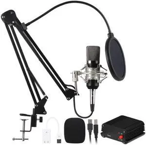 Computer Microphone Recording Condenser Microphone For Phone Karaoke Microphone With Sound Card k669 Set