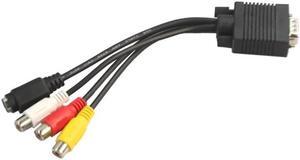 VGA SVGA male, S video 3 RCA o video AV cable converter
